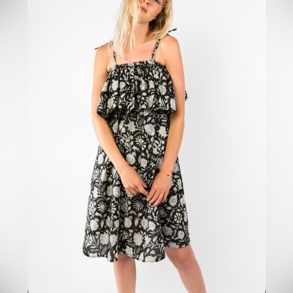 Emerson Fry‎ Daphne India Collection Floral Ruffle Off Shoulder Dress Sundress